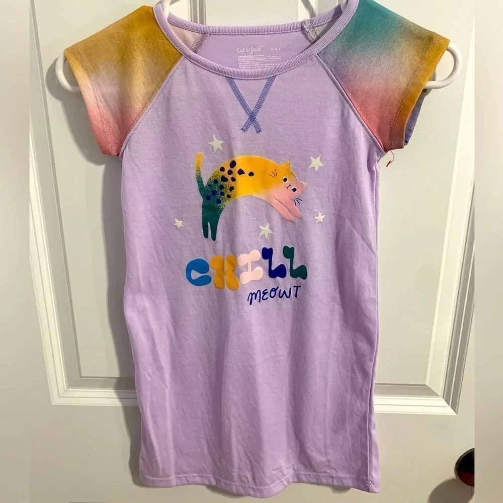 Cat & Jack size 5 lilac nightgown tie dye